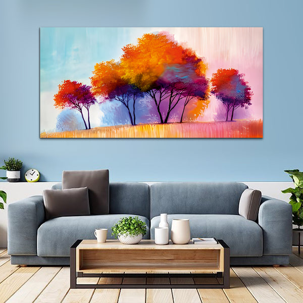 Abstract Colorful Tree Canvas Wall Painting