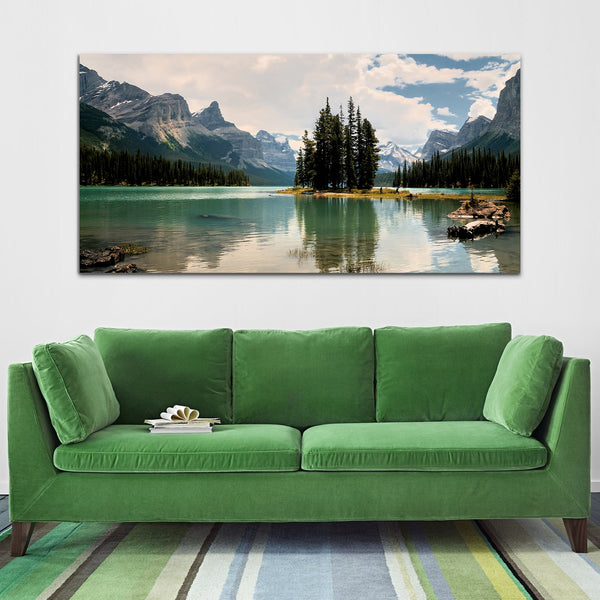 Beautiful Forest Tree with Mountain Canvas Wall Painting