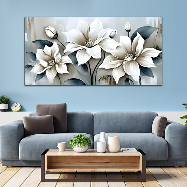 Beautiful White Flower Canvas Wall Painting