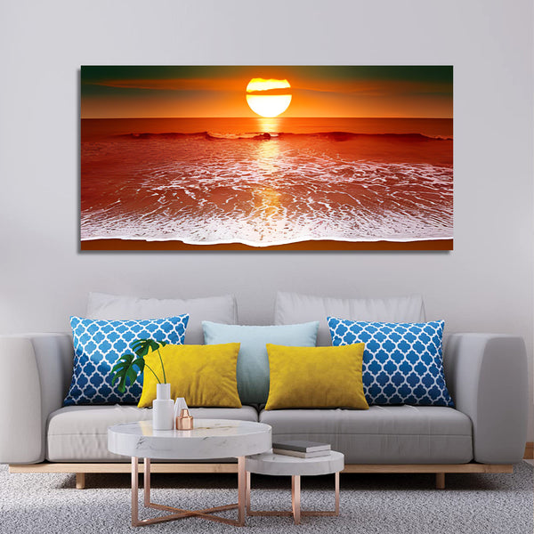 Colorful Water with Sunset Canvas Wall Painting & Arts