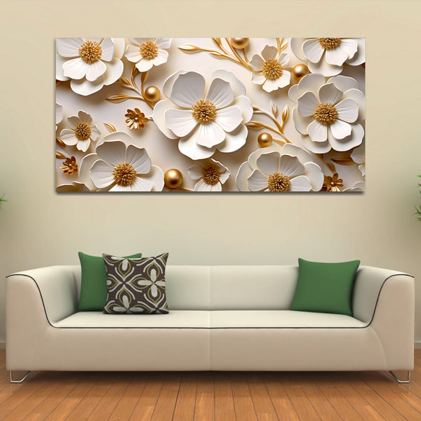 Beautiful White Flower Canvas Wall Painting