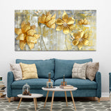 Yellow Abstract Flower Canvas Wall Painting