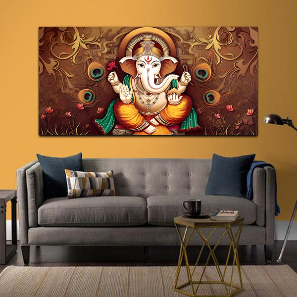 Lord Ganpati Ganesha Premium Canvas Wall Painting