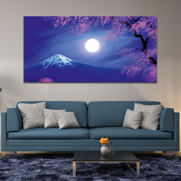 Mountain with Dark Night Canvas Wall Painting