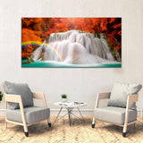 Jungle Rainbows with Waterfall Canvas Wall Painting