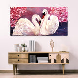 Beautiful Two White Peacock under Water Canvas Wall Painting
