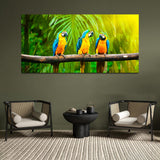 Three Blue and Yellow Parrots  Canvas Wall Painting