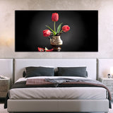 Flower Gold -Off White Canvas Wall Painting