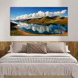 Green Mountain with Blue Sky Canvas Wall Painting