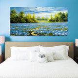 Beautiful Green Forest Tree with Flower Canvas Wall painting & Arts