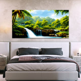 waterfall in the forest Canvas Wall Painting