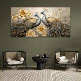 Two Beautiful Peacock Canvas Wall Painting & Arts