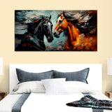 Beautiful Abstract Two Running Horses Canvas Wall Paintings