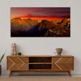 Beautiful Mountain With Red Sunlight Canvas Wall Painting & Art