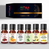 Essential Oil Ylang Ylang, Vanilla, Rose, Tea Tree, Orange, Eucalyptus, Pure & Natural-10ml Each (Pack of 6)