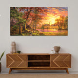 Beautiful Sky with Colorful Tree Canvas Wall Painting & Arts