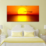 Sunset Over Ocean Canvas Wall Painting
