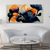 Premium Blue and Yellow Flower Canvas Wall Painting