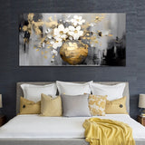 White Abstract Flower Canvas Wall Painting & Arts
