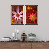 Beautiful Colorful Flower Set 2 Wall Frames