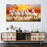 Beautiful Sunset with Running Horses Wall Painting