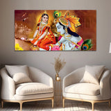 Radha Krishna Multicolor Canvas Wall Art Painting