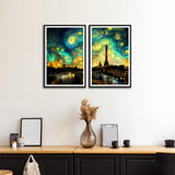 Beautiful City Abstract Premium Set of 2 Wall Frames