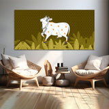 Beautiful White Cow Pichwai Art Canvas Wall Painting