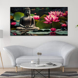 Meditating Buddha With Pink Lotus Wall Painting