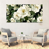 White Abstract Flower Canvas Wall Painting & Arts