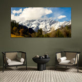 White Mountain With Green Forest Wall Painting & Art