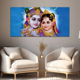 Radha Krishna Blue Canvas Wall Painting