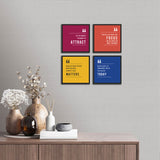 Motivational Thoughts Set of 4 Wall Frames