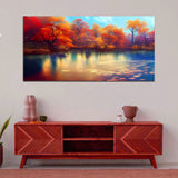 Beautiful Colorful Tree with River Wall Painting & Arts