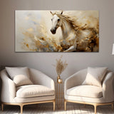 White Horse Running Abstract Canvas Wall Painting & Arts
