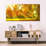 Beautiful Sunrise with Forest and River Canvas Wall Painting