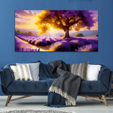 Abstract Tree with Sunrise Canvas Wall Painting