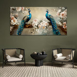 Two Beautiful Blue Peacock Canvas Wall Painting