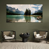 Beautiful Forest Tree with Mountain Canvas Wall Painting