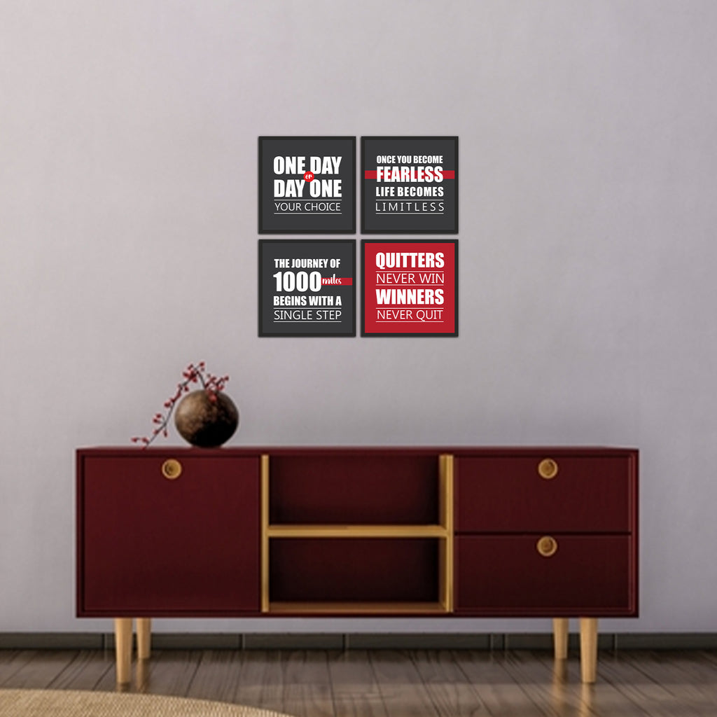 Motivational Quotes Frame Wall Frames Set of 4 – MithilaShri