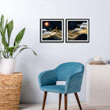 Beautiful Forest Modern Abstract Canvas  Set of 2 Wall Frame