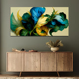 Blue and Yellow Flower Canvas Wall Painting