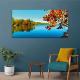 Tree and river blue- Green Canvas Wall Painting