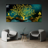 Abstract Yellow Tree Canvas Wall Painting