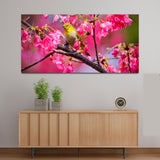 Yellow Birds with Pink Flower Canvas Wall Painting