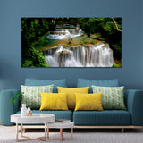 Waterfall Green-Off White Canvas Wall Painting