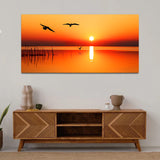 Two Birds with Sunrise Canvas Wall Painting