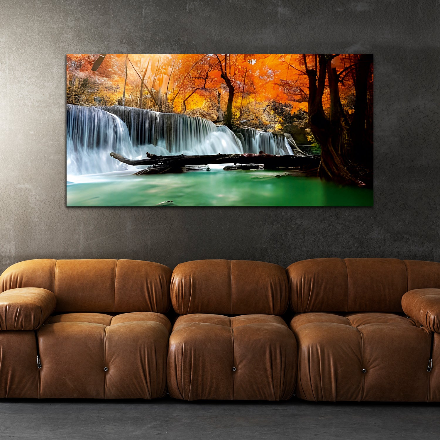 Beautiful Waterfall multicolor Canvas Wall Painting