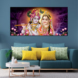 Radha Krishna Multicolor Canvas Wall Painting