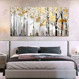 White Tree with Brown Leafs Abstract Wall Painting